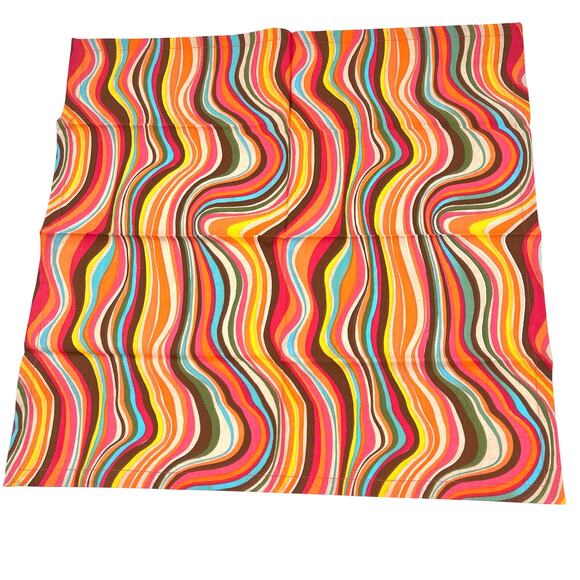 Crate&Barrel psychedelic multicolor waves table runner and napkin set - Picture 2 of 6